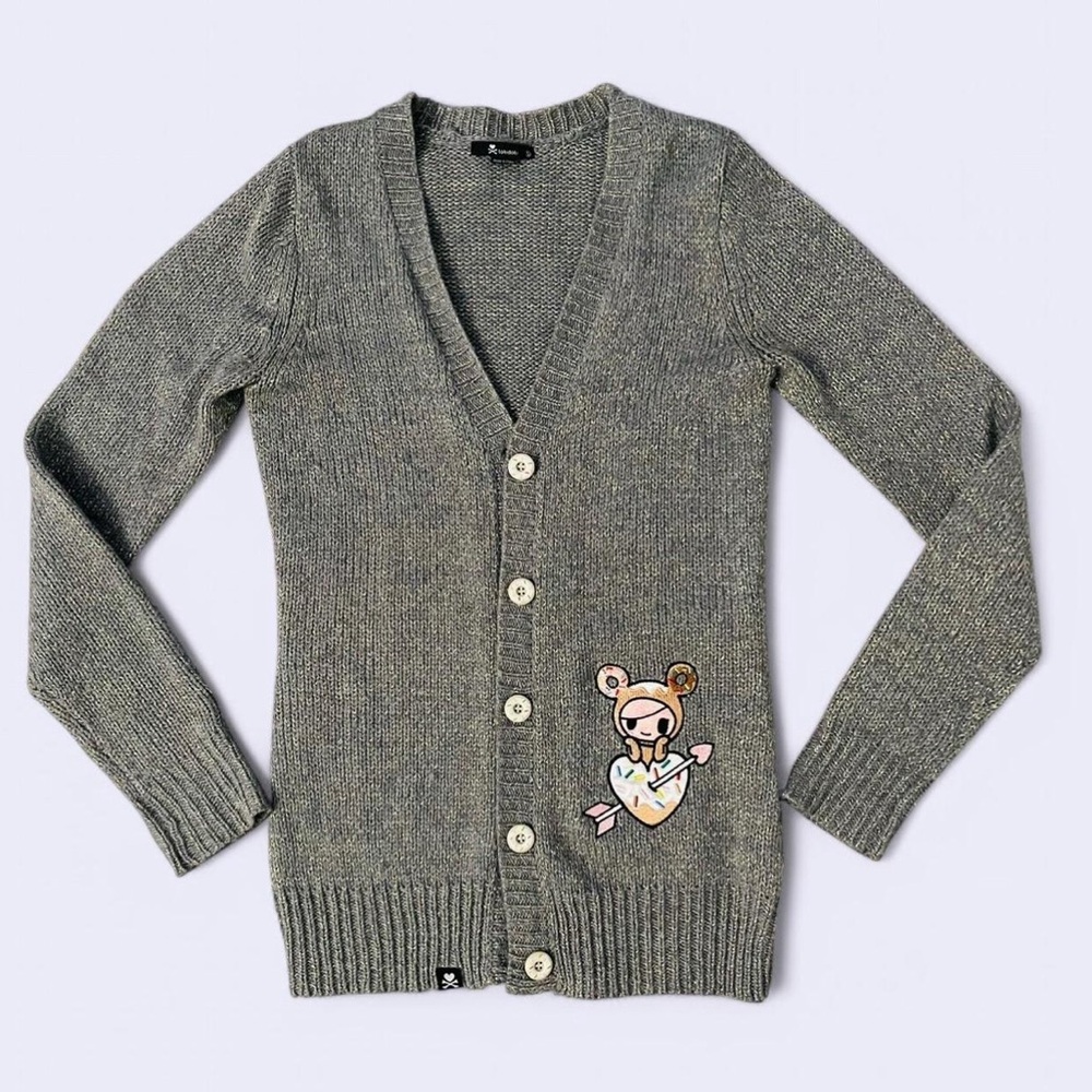 Tokidoki Donutella Donuts Hearts Womens Cardigan SMALL